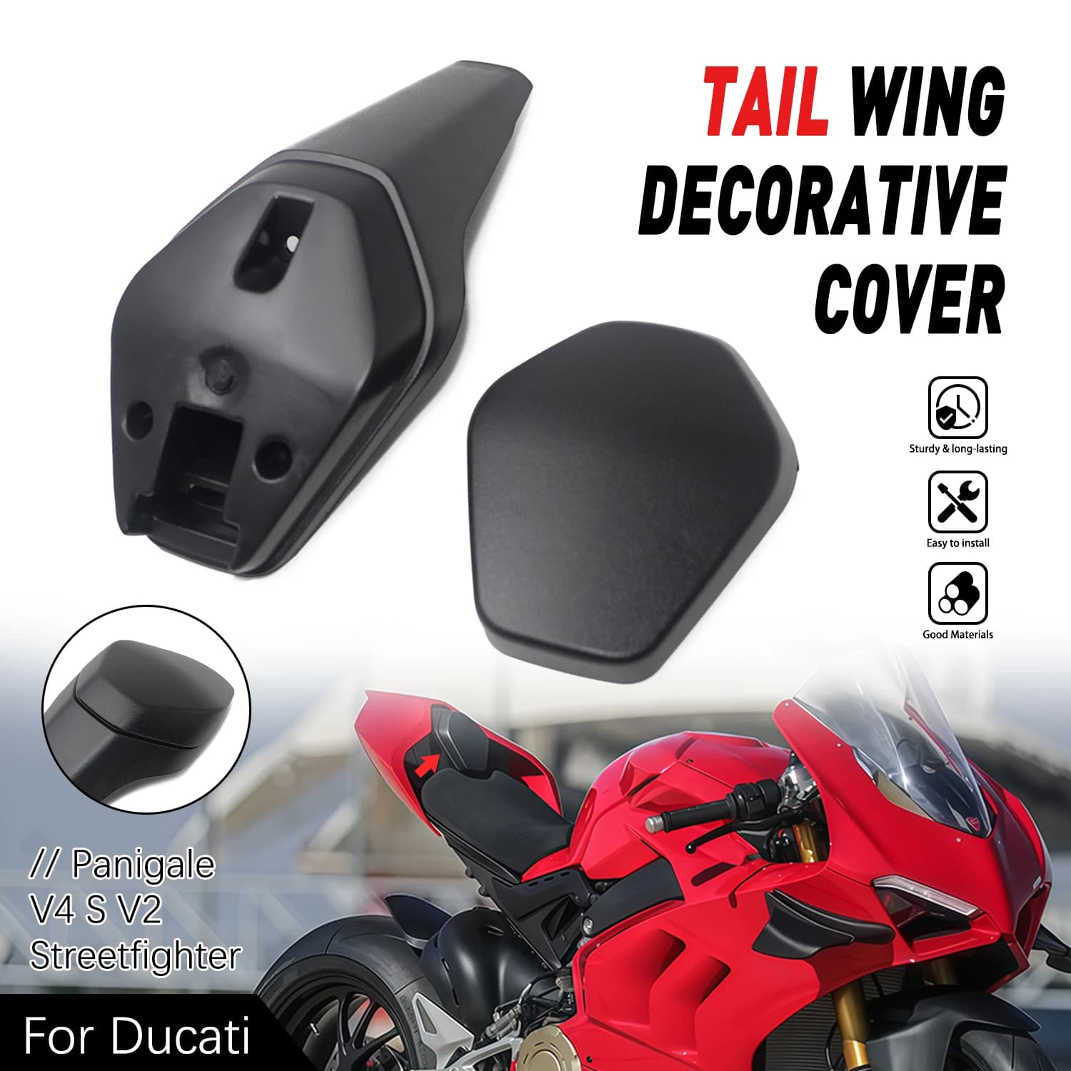 Per Ducati Panigale V4 S V2 Streetfighter, Carenatura Posteriore Singola in Fibra di Carbonio Nera ad Alta Resistenza