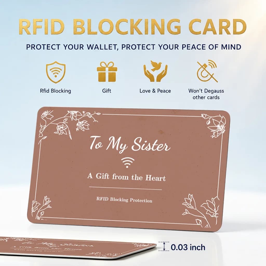 1 Card RFID NFC Blocker for All Wallets Identity from Digital Pickpocketing, 13.56MHz Skimming Shield, Ultra Thin Credit Card