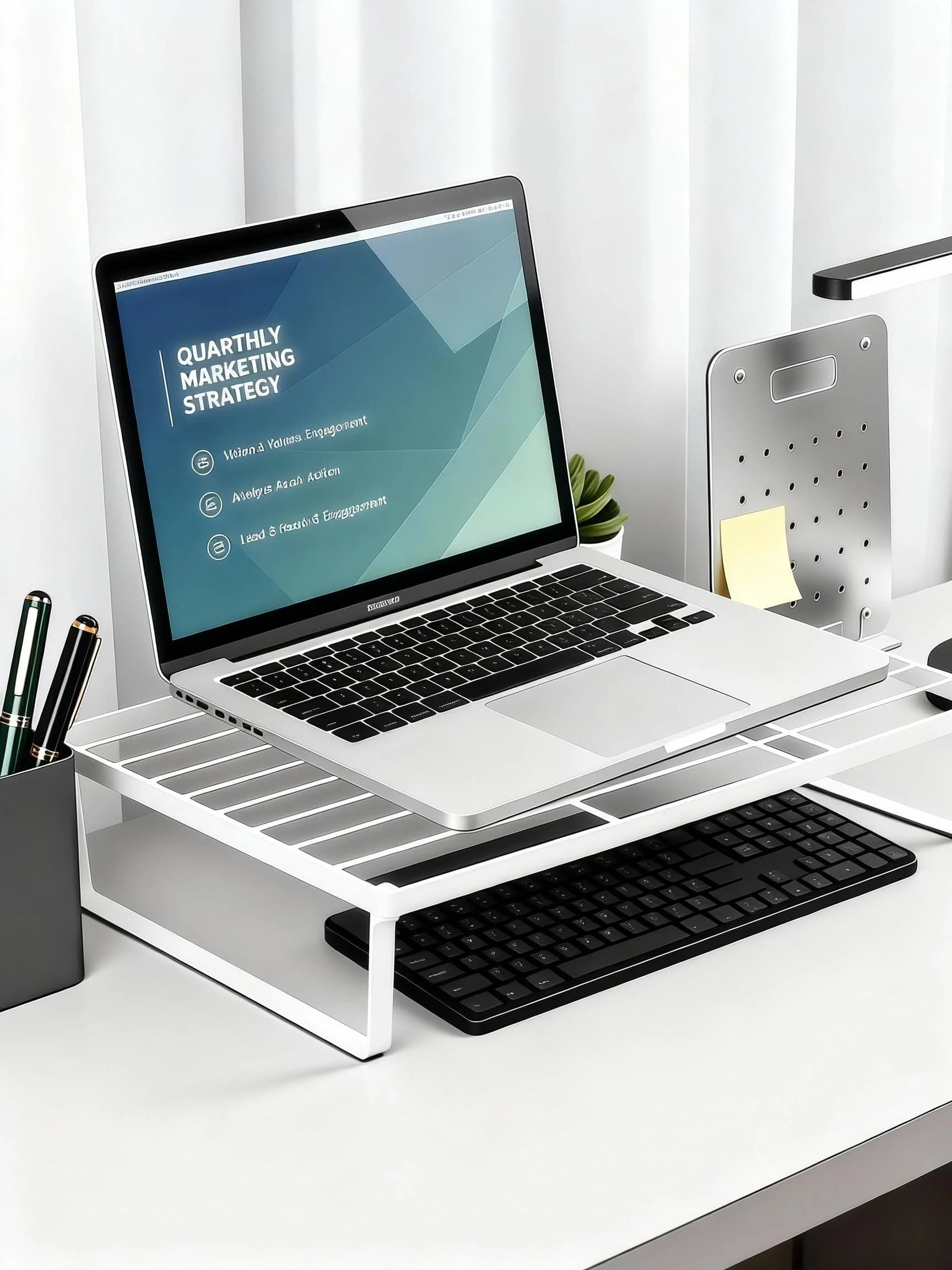 Supporto di Raffreddamento per Laptop, Supporto Rialzato da Tavolo per Casa, Telaio di Supporto per Barbecue, Scaffale Rettangolare in Ferro per Stoccaggio e Esposizione