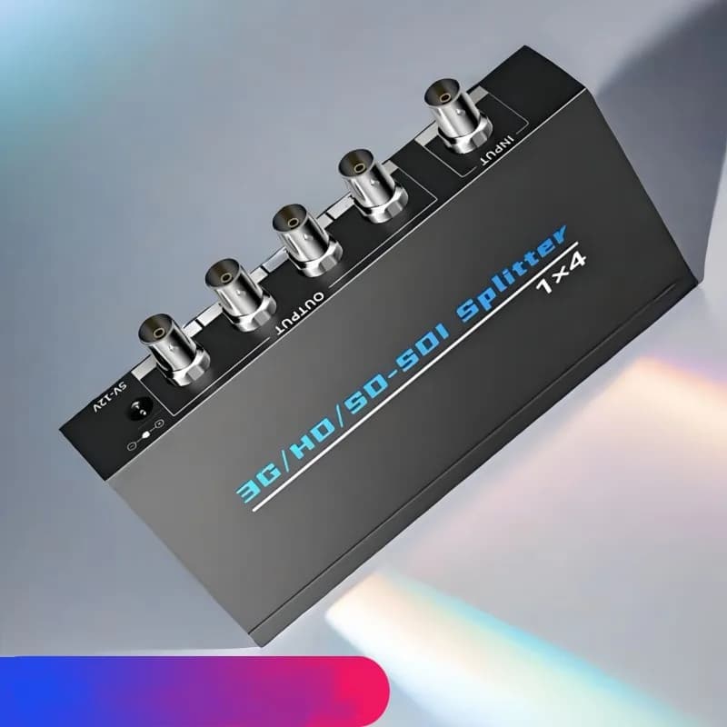 Estensore ripetitore SDI 1X4 con adattatore di alimentazione Splitter video SDI da 1 ingresso a 4 uscite per telecamera monitor DVR SDI