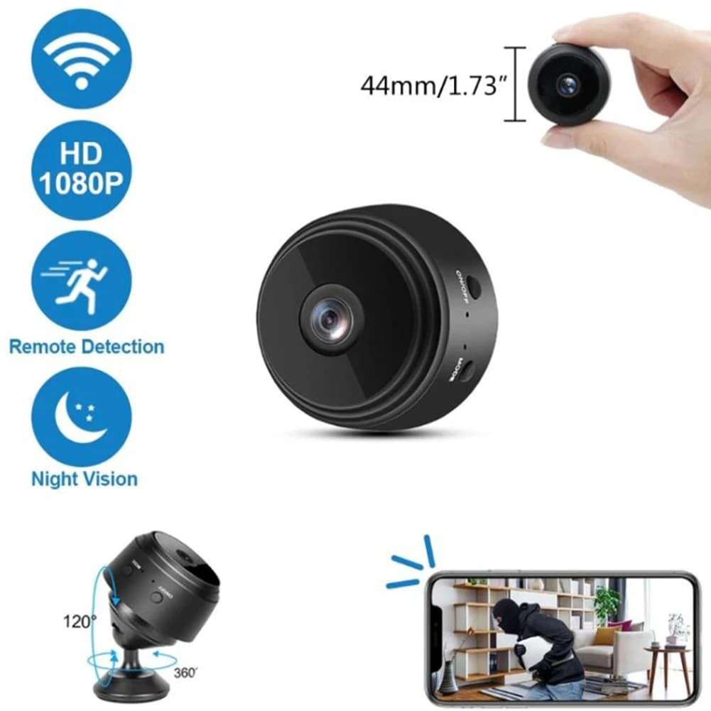 Smart WiFi camera HD 1080P with Night Vision, Mini Home Security Camera, Supervisory Camera with Automatic Registration