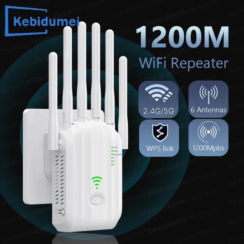 Ripetitore WiFi wireless 1200Mbps 5Ghz Ripetitore amplificatore di segnale WiFi 2.4G/5GHz Extender Ripetitore WiFi Wlan di rete a lungo raggio