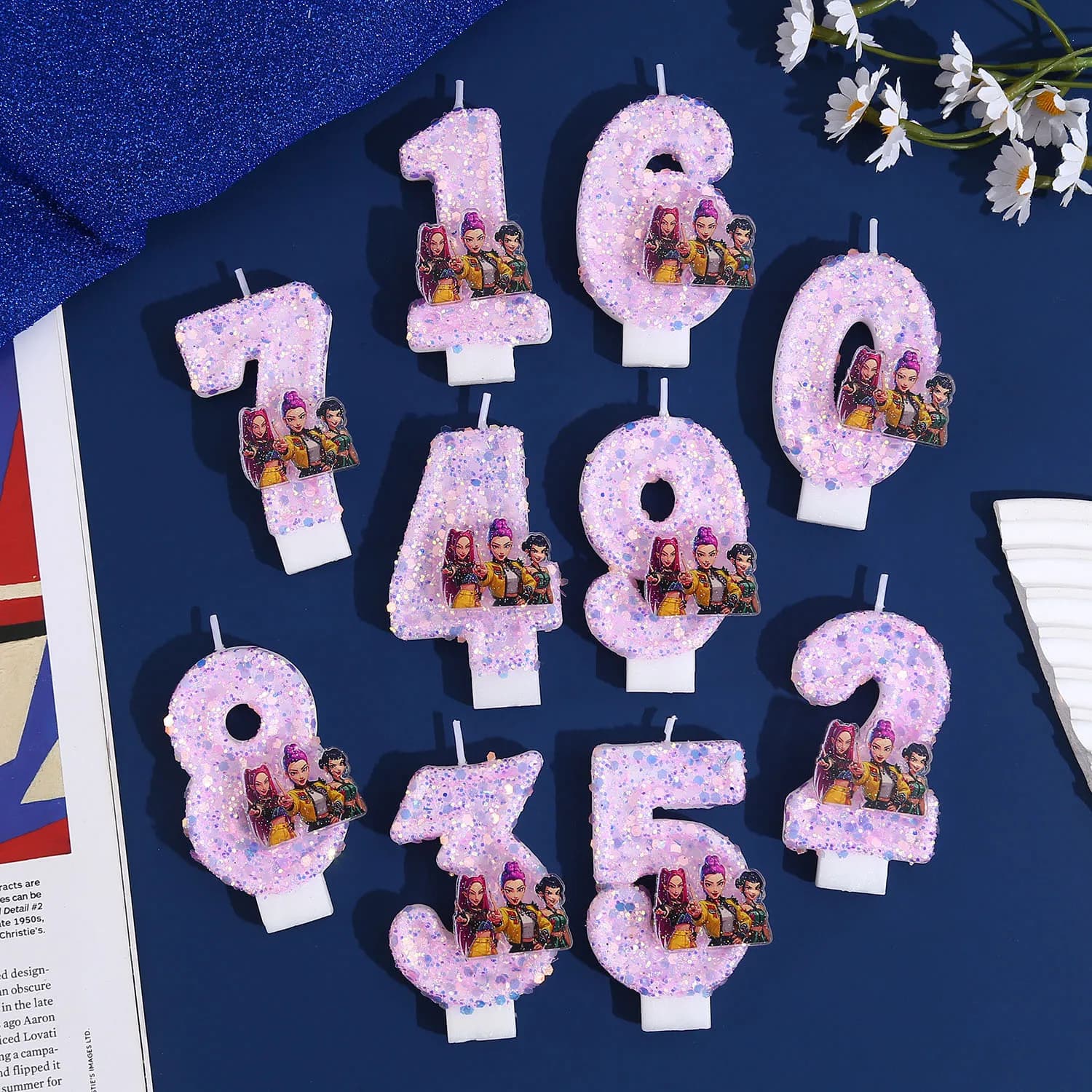 Candeline Numeriche Glitterate Creative 0-9, Decorazione per Torte di Compleanno per Bambini e Adulti, Accessori per Feste