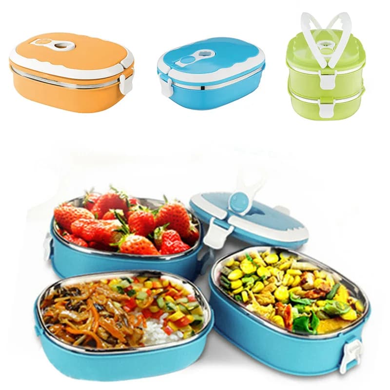 ZUZZEE Scaldavivande portatile Studenti delle scuole Lunch Box Custodia Contenitore termico Isolato Interno in acciaio inossidabile per uso alimentare