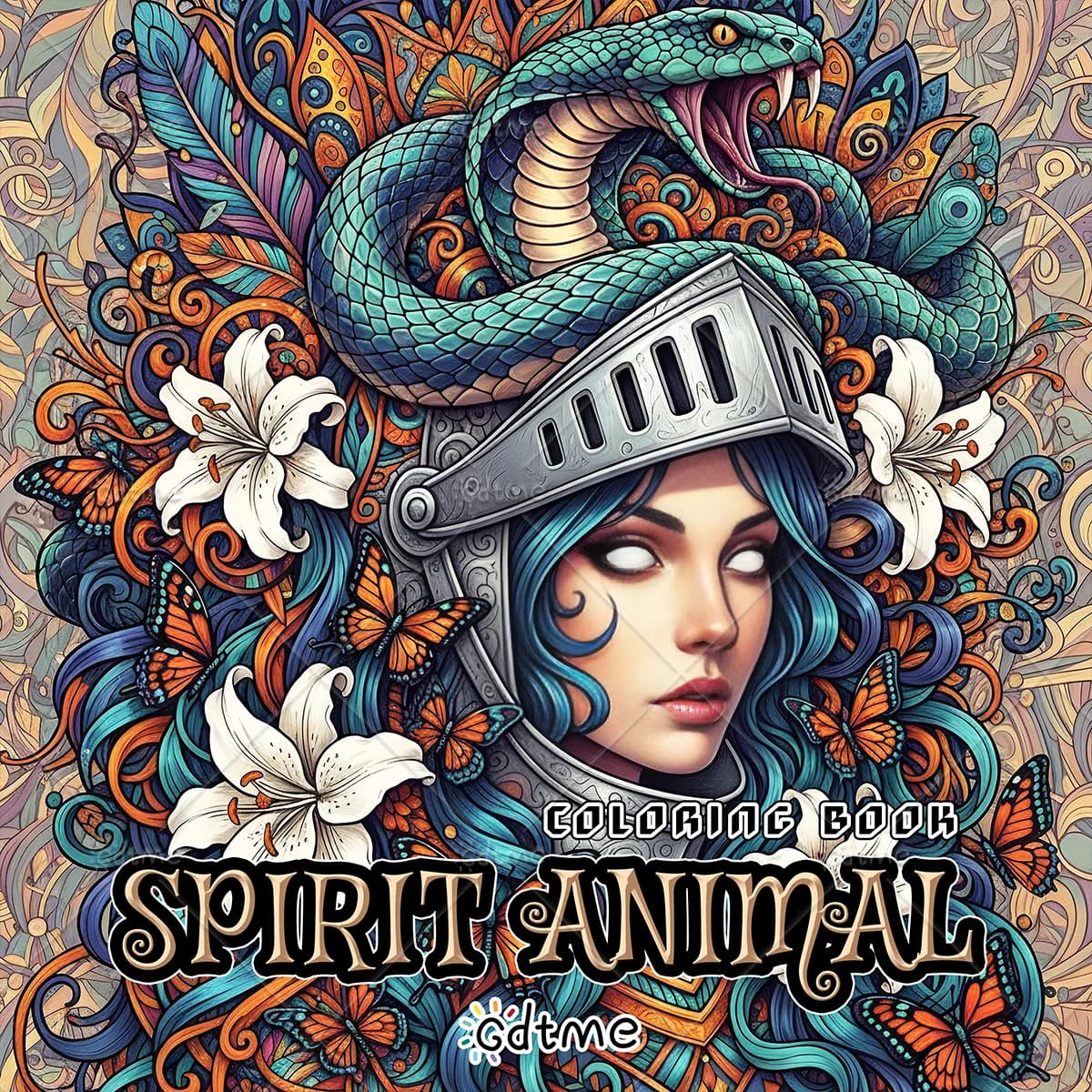 SPIRIT ANIMAL Coloring Book for Adults Featuring Cartoon Bold-easy Patterns for Relaxation DIY Painting Drawing Art Books