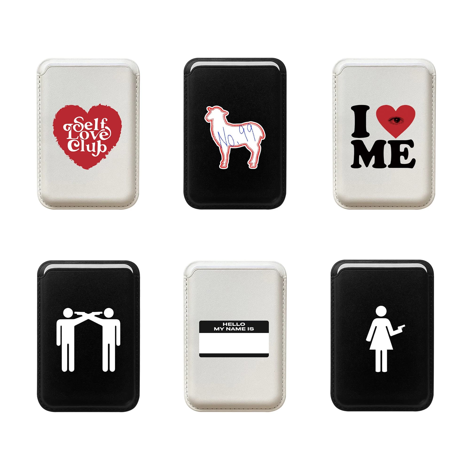 Magnetic Card Holder with Motive Cartoon Creative Fashion for iPhone 17 Pro Max, for Samsung Galaxy S26 Ultra, for MagSafe Cover