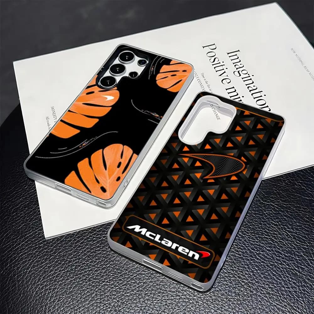SuperCar MS-McLarenES Phone Case for Samsung S26 S25 S24 S23 S22 S21 FE Plus Ultra Black 2-in-1 Jelly silicone case