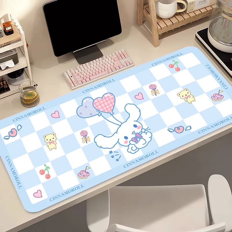 Tappetino per mouse da computer, tappetino per mouse da gioco Cinnamoroll, progettato specificamente per tappetini per mouse di grandi dimensioni, tappetino per tastiera da gamer, tappetino da scrivania per PC, tapis souris
