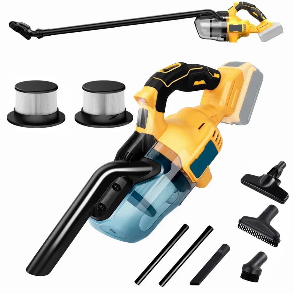 Aspirapolvere senza fili da 400 W per aspirapolvere portatile Dewalt con batteria da 20 V con filtrazione HEPA da 2 pezzi per pavimento, moquette, uso domestico in auto