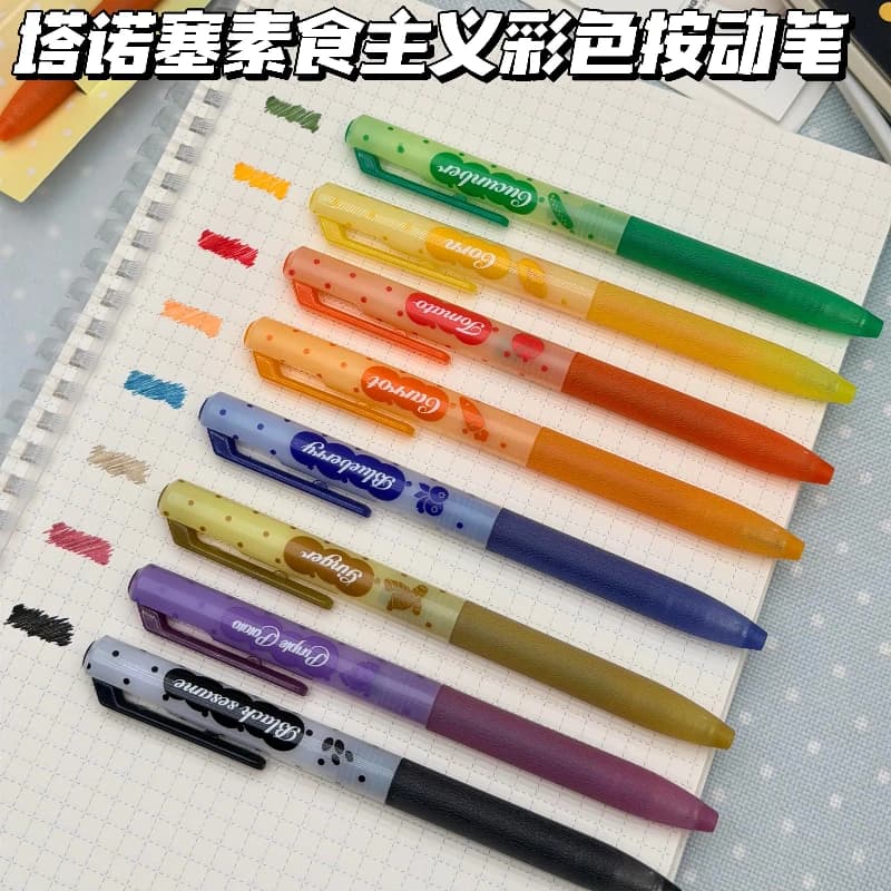 TANOOCI Vegan Scented Gel Pens,Rich Black&Vibrant Colors,Fast-Dry Pigment Ink,Ergonomic Side Click Design for Office and Study
