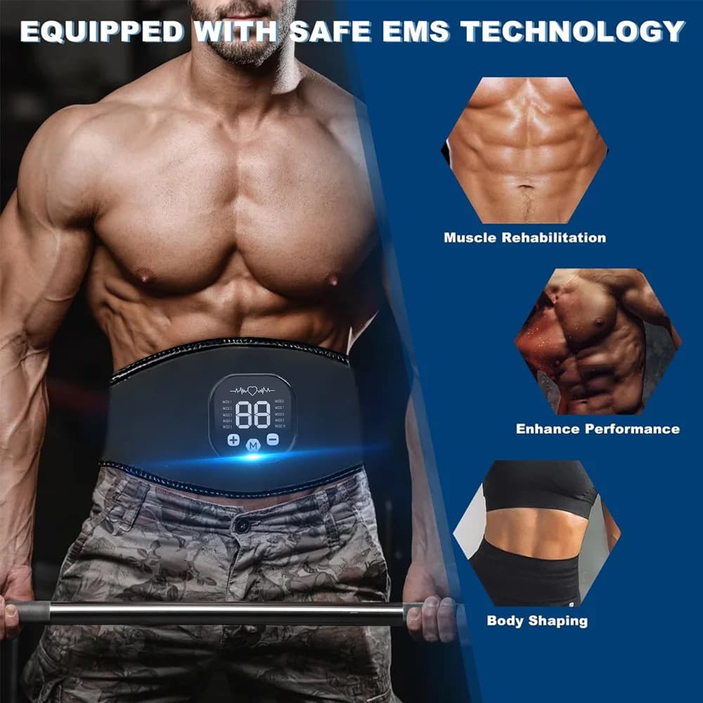 Cintura Tonificante Addominale ABS Trainer, Massaggiatore Elettrico per il Corpo, Stimolatore Muscolare EMS, Dimagrante e Brucia Grassi