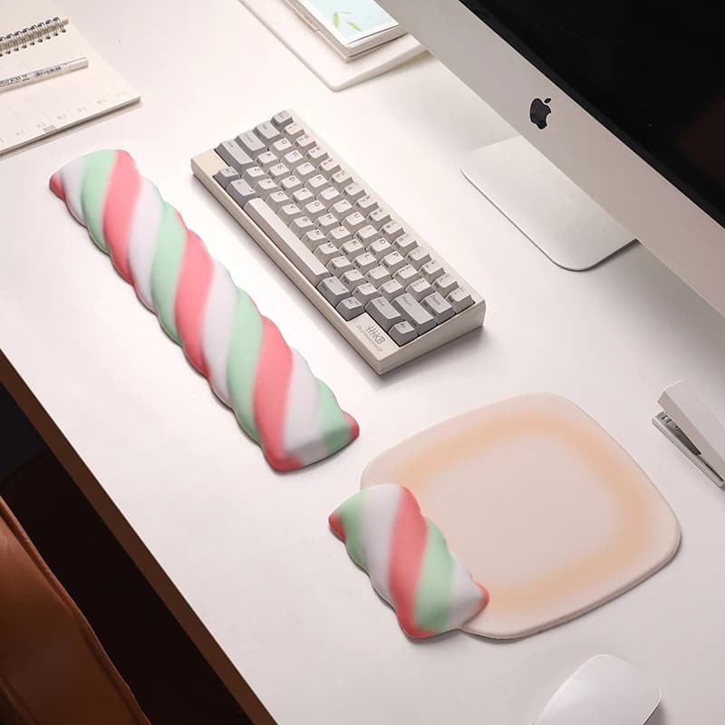 Poggiapolsi Tastiera Set tappetino per mouse carino con poggiapolsi Tappetino da polso ergonomico Memory Foam Base antiscivolo Poggiapolsi sfumato carino