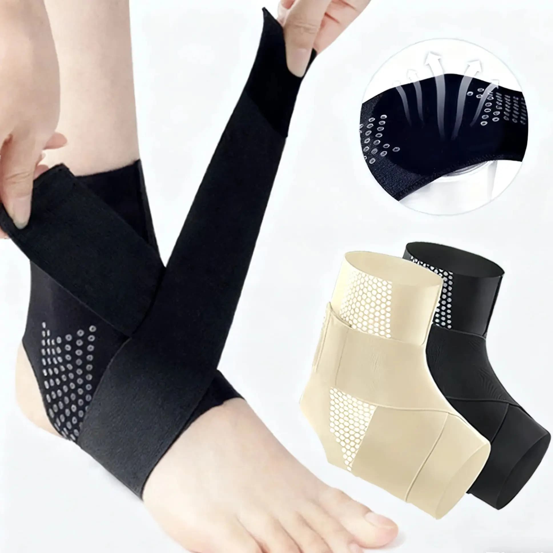 Tutore per caviglia Manicotto di supporto per caviglia elastico regolabile professionale Manicotti per caviglia a compressione traspirante Tutore per tendine del piede sportivo