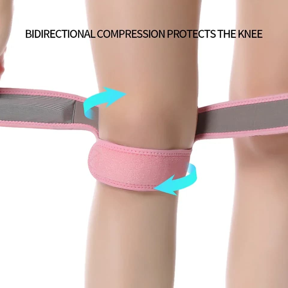 1PC Ginocchiera sportiva regolabile Doppio ginocchio rotuleo Tendine della rotula Cinghia di supporto Brace Pad ProtectorAperto Ginocchio Wrap Strap Band
