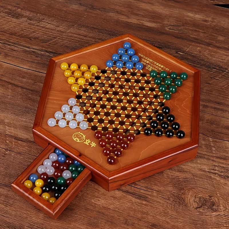 1 Lussuoso Gioco di Scacchi Esagonale in Legno da 12,5 Pollici con 72 Pezzi in Acrilico, Gioco di Strategia per Famiglie e Intrattenimento
