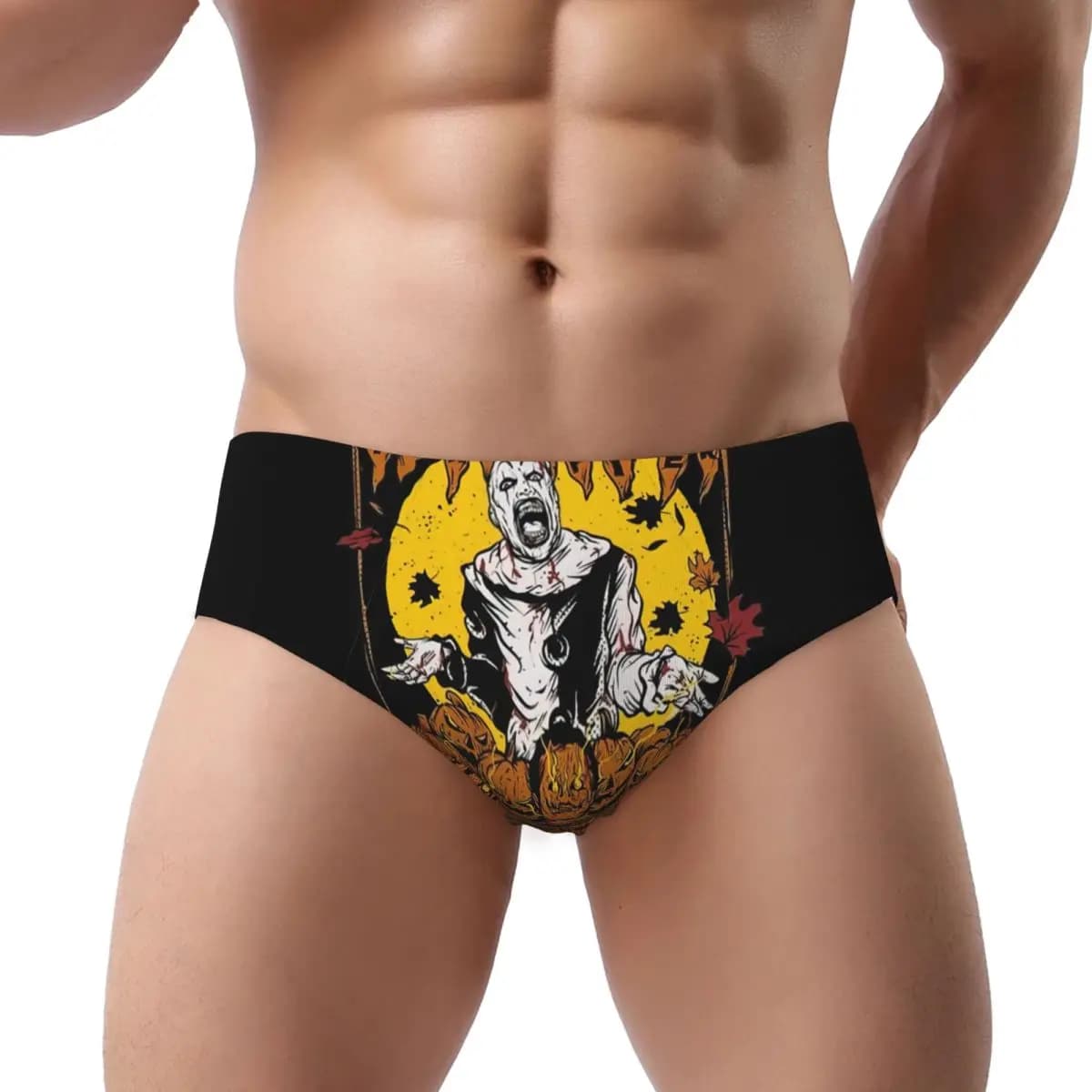 Custom Men's Terrifiers Halloween Circus Panties Underwear Male Breathable Briefs Underpants