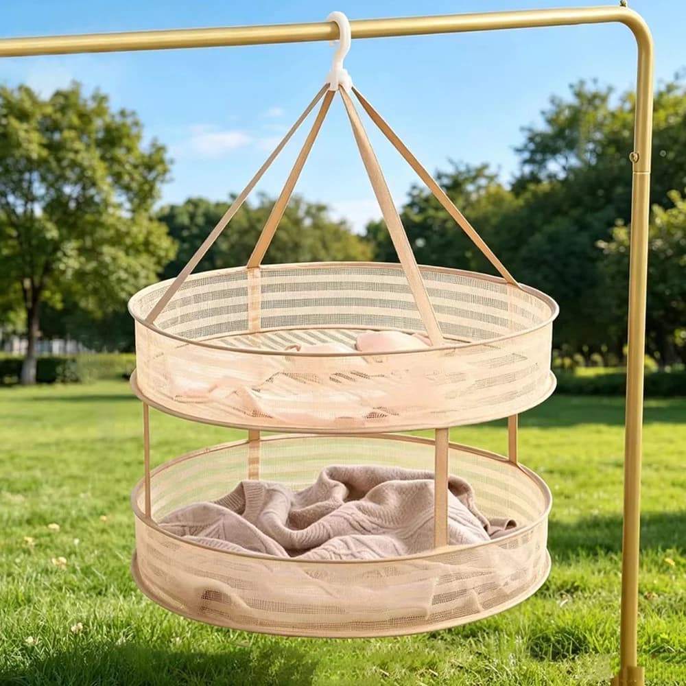 Foldable Hanging Mesh Laundry Bag Windproof Stretch Resistant Anti-shrink Clothes Washing Net for Underwear Sweater