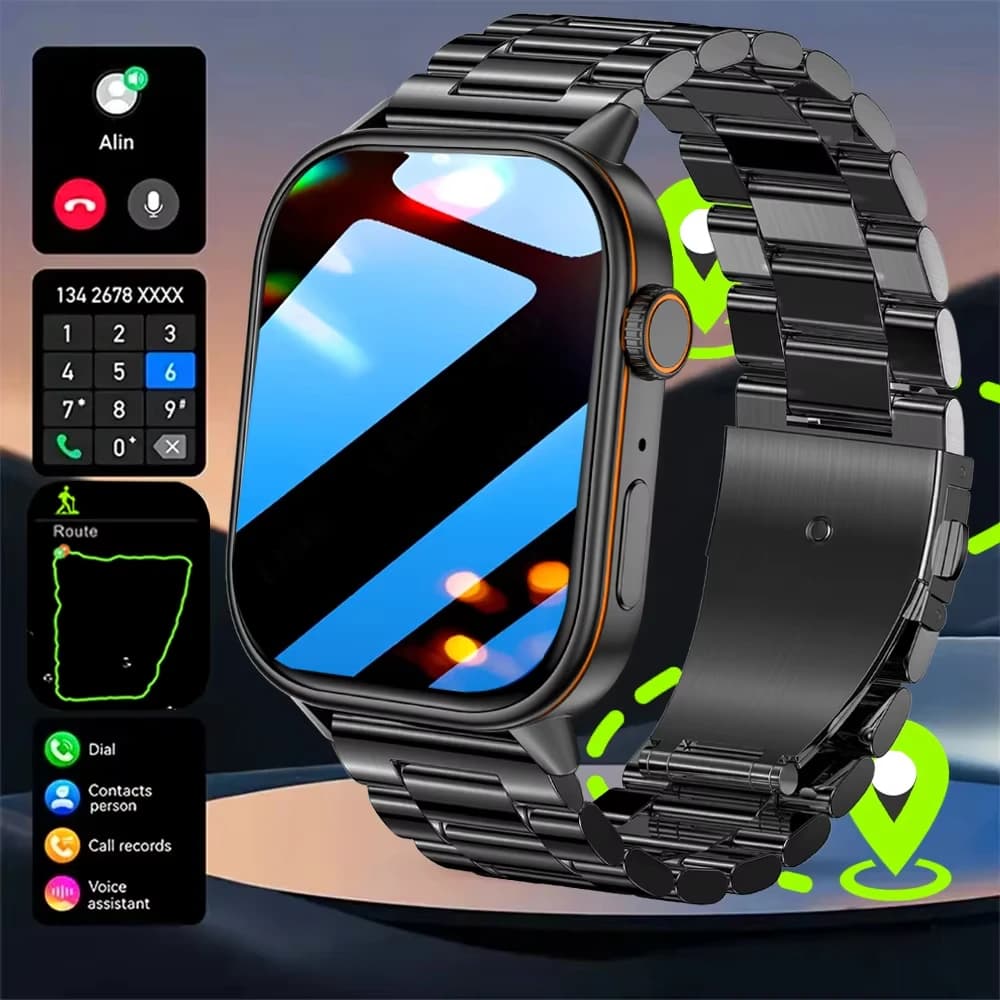 2025 New Outdoor Sports Watch GPS Integrated NFC Smart Watch Men's Display AMOLED IP68 Waterproof BT Fitness Tracking Smartwatch