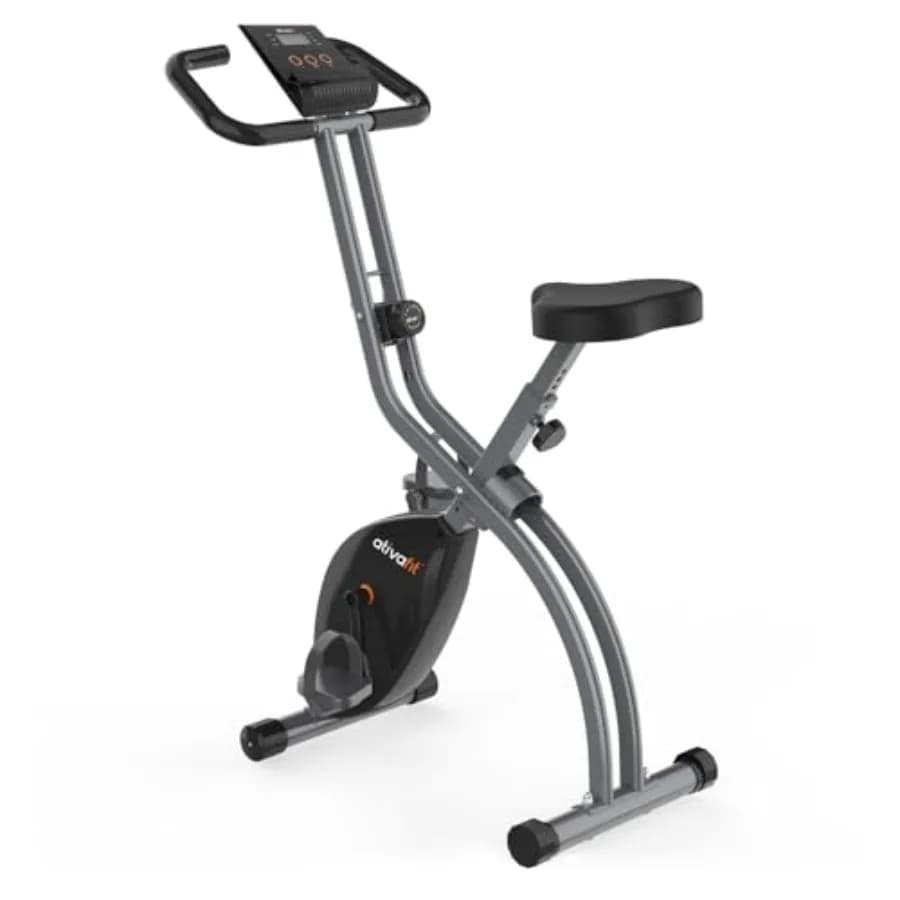Cyclette Magnetica Pieghevole per Uso Domestico con Bande di Resistenza, Attrezzatura Fitness 3-in-1 in Nero