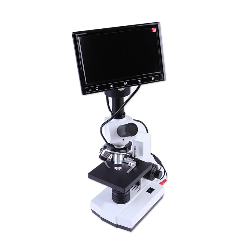 Microscopio digitale per sperma con schermo da 7 pollici, attrezzatura per inseminazione artificiale, microscopio per analizzatore di sperma per animali per veterinari