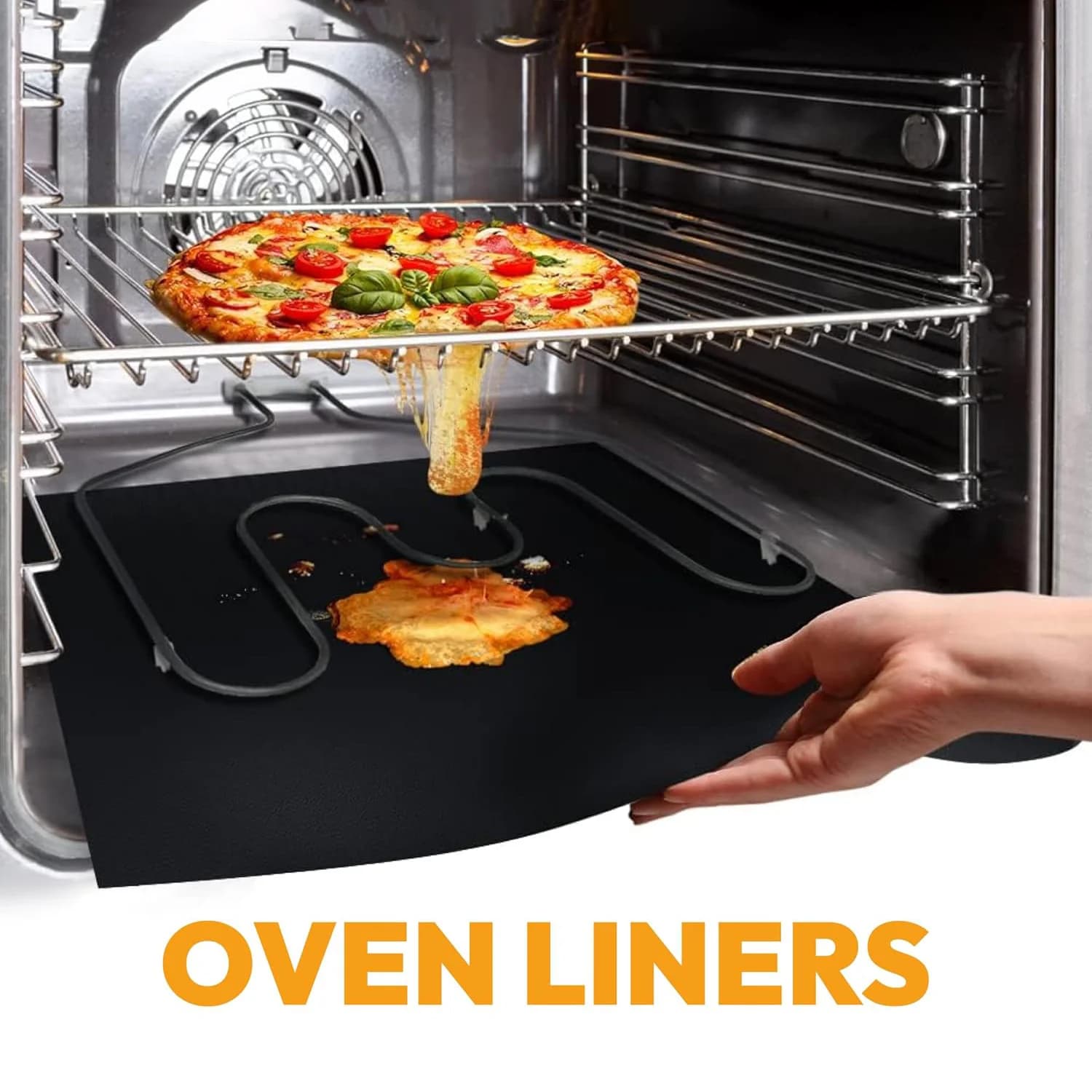 Oven mat 2/5 pieces, microwave mat, reusable non-stick protective mat, heat and heat resistant grid mat