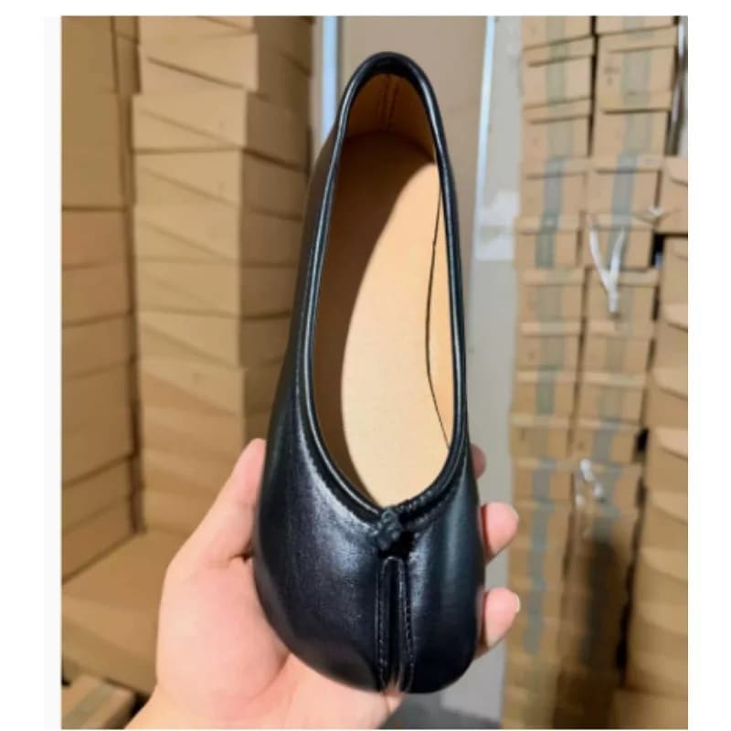 Women's Leather Toe Separator Loafers Flat Comfortable Slip-On Breathable Casual Shoes​