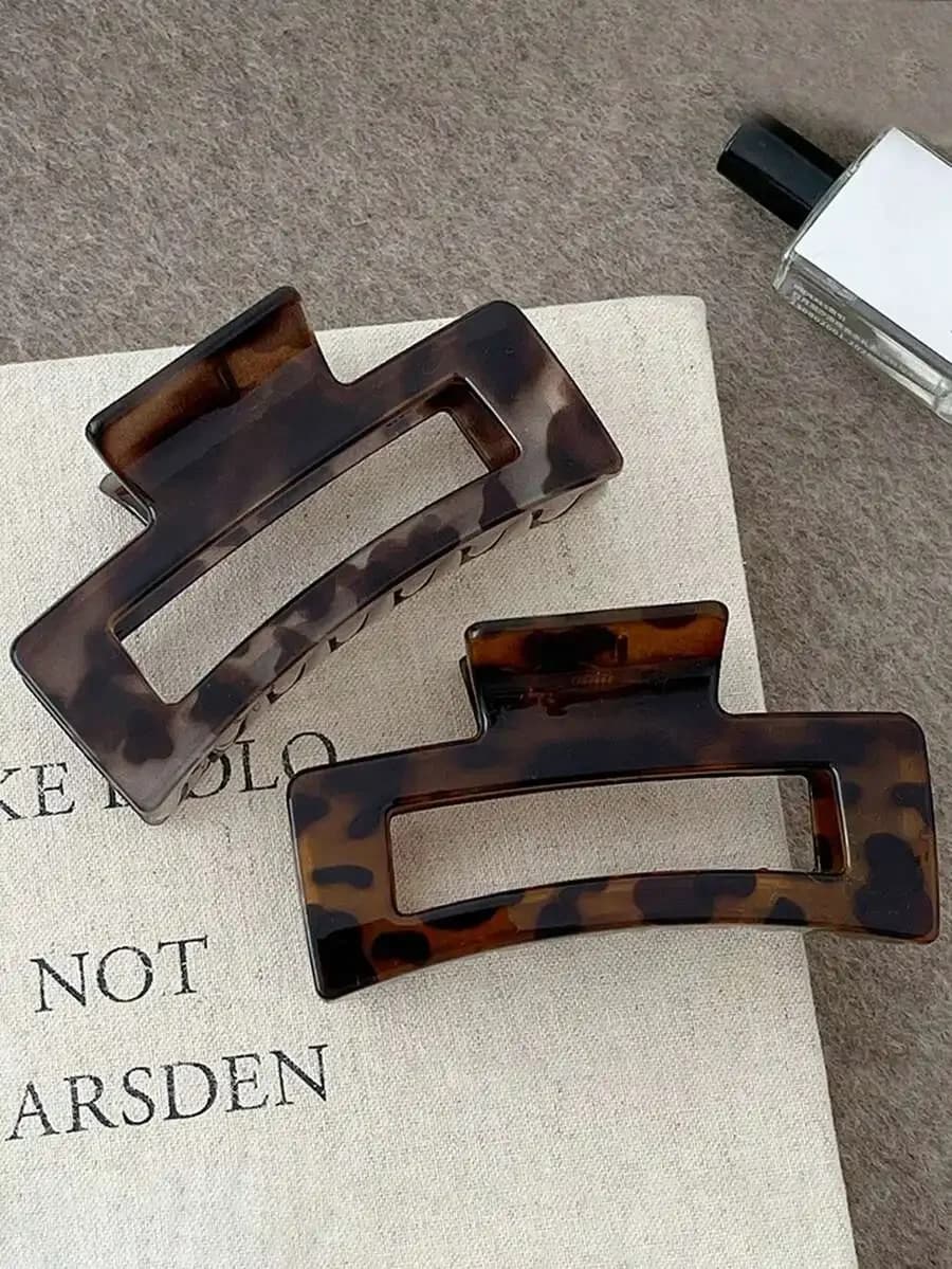 Fermagli per capelli in plastica effetto tartaruga da 12 cm per donna, minimalisti, eleganti, per tutti i giorni, casual, accessori per feste.