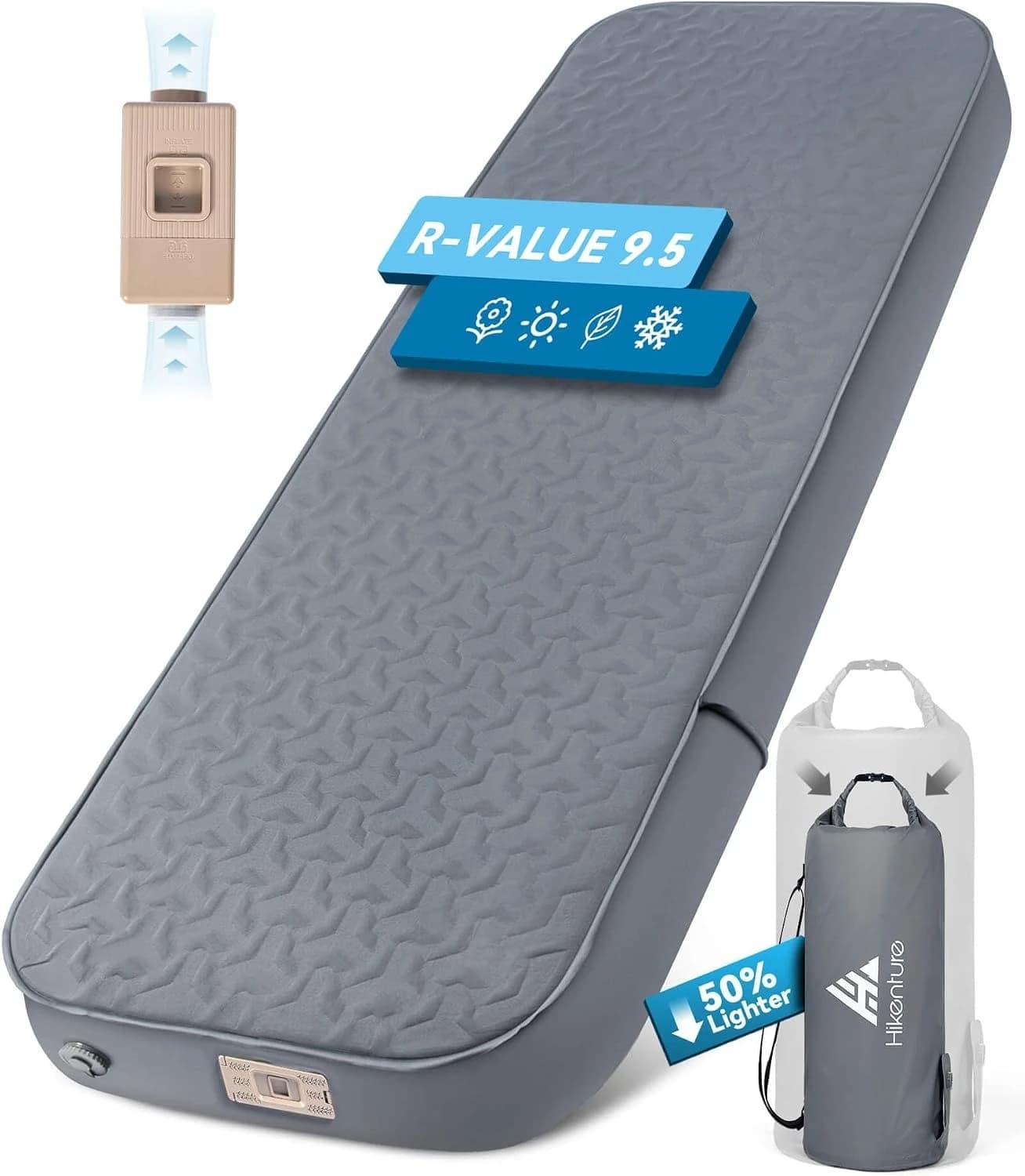 4 Inch Dual Foam-Air Self-Inflating Camping Mattress R9.5 Thermal Insulation Portable Four-Season Pad For Tent Car Cot Truck Camping Rest