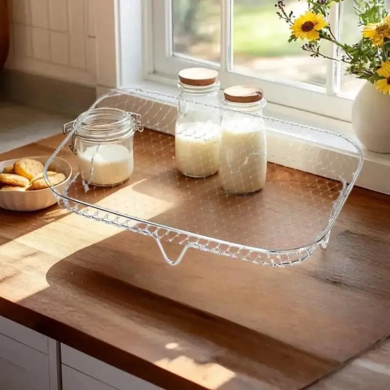 Versatile griglia per grigliare in acciaio inossidabile compatibile con friggitrice ad aria per cucinare vari alimenti