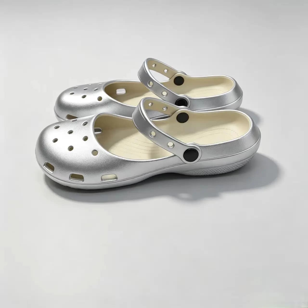 Ciabatte eleganti in argento con decorazioni a forma di borsa, suola morbida antiscivolo, comode e rinfrescanti, stile fata, per la spiaggia