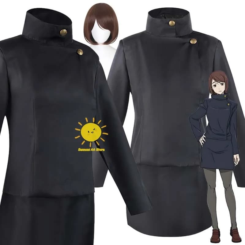 Anime Shoko Ieiri Cosplay Jujutsu Costume Cosplay Kaisen Uniform Coat Gonna Ieiri Shoko Dresses Halloween Carnival Cos Women Adult