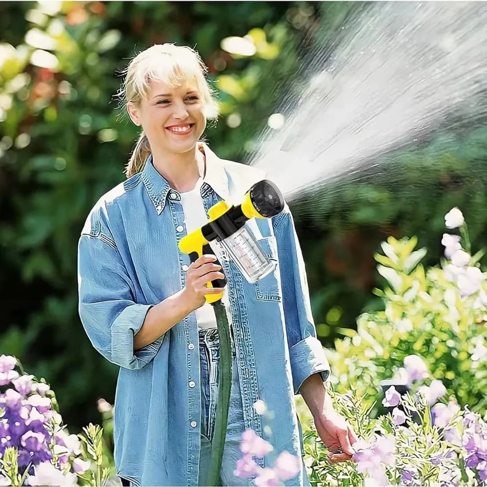 Multifunctional Water Guns in Adjustable Pipe Nozzle mode Garten irrigation jet sprayer with fertilizer tools for foam containers
