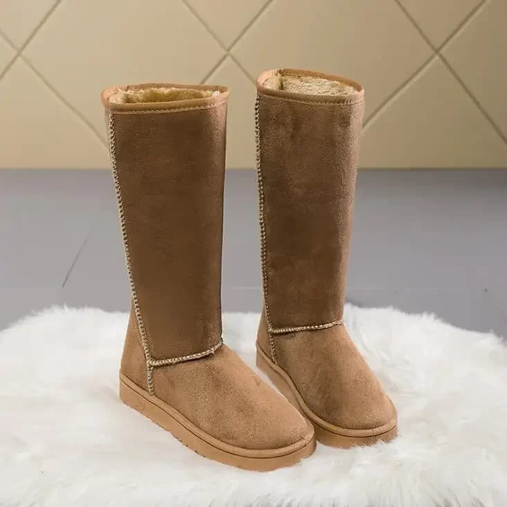 CALDO 2025 winter new tube high fashion all-fly warm snow boots thick with bow knot snow boots women snow boots with flat heel