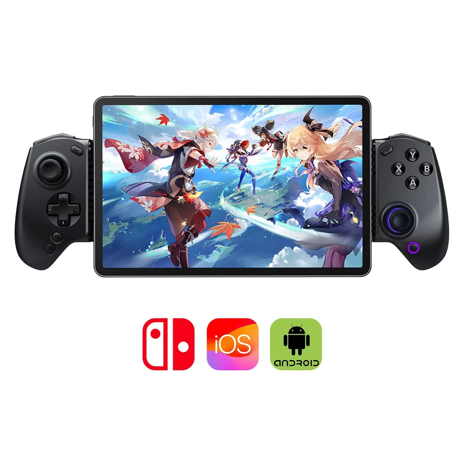 Controller di gioco mobile Bluetooth abxylute S8 per Switch 1 e 2 per smartphone, gamepad wireless con joystick Hall
