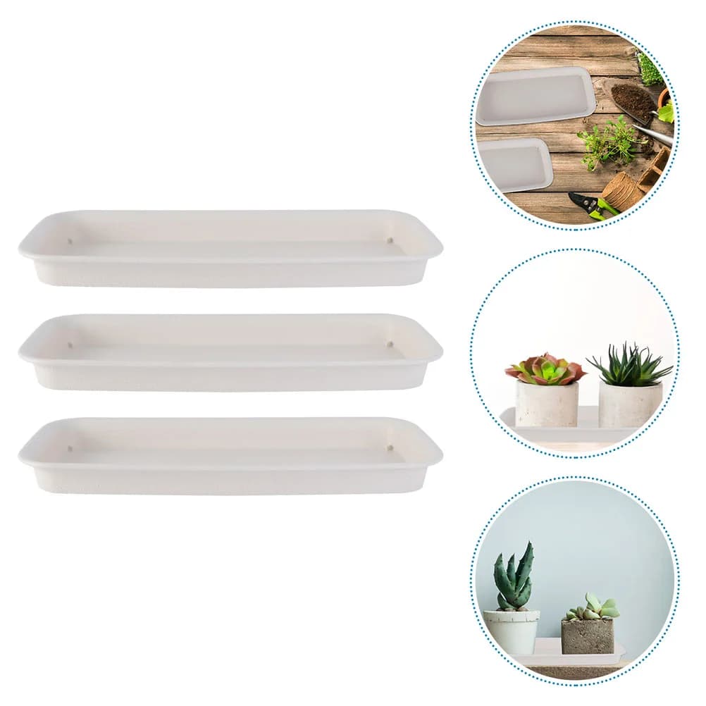 3 pieces flower pot tray flower pot on the ground trays plant in pot rectangular water pots dish Bonsai flower pot gardening dishes