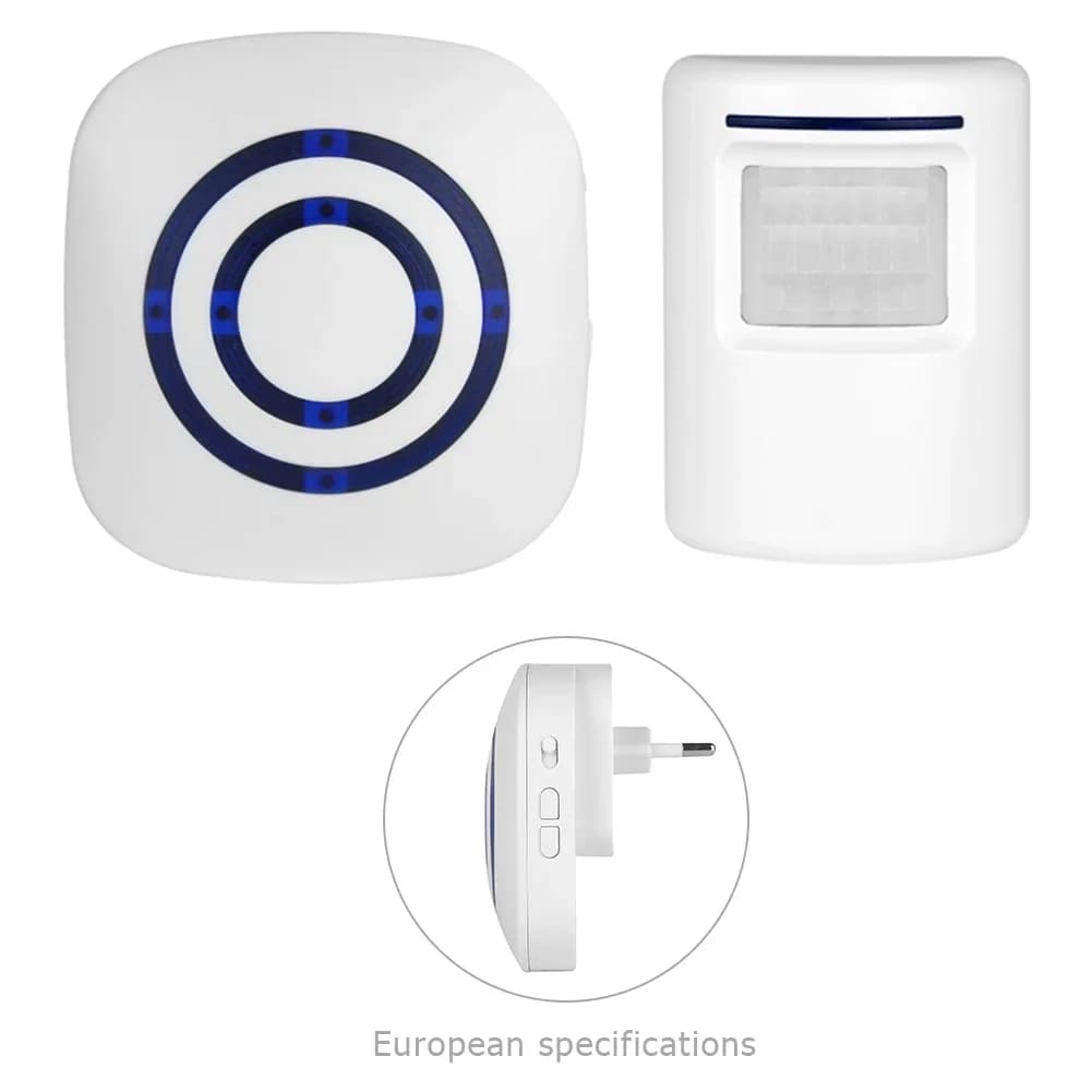 Campanello a Induzione Split Type con Allarme di Benvenuto, Rilevatore di Movimento Wireless PIR a Infrarossi, Musica, 110-240V, Antifurto con Ricevitore