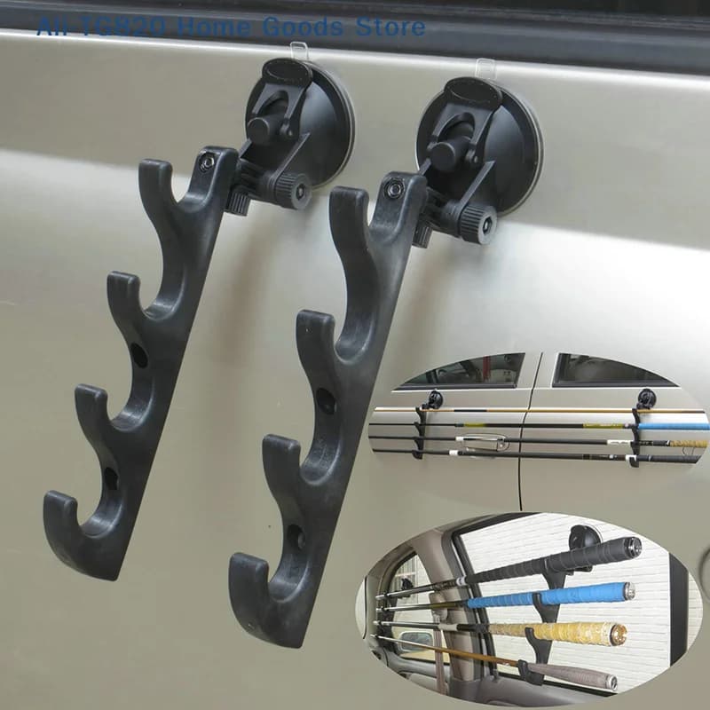 [TG820]Suction Cup Fishing Rod Bracket Car Fishing Rod Holder Wall Mount Fishing Pole Rack With Suction Cup Fish Tackle Tools