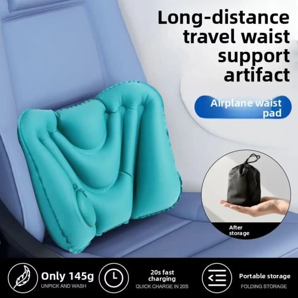 Inflatable Lumbar Bearing for Back Protection, Inflatable Ultralight Bearing for Chair, Comfortable and Soft for Home, Office and Car