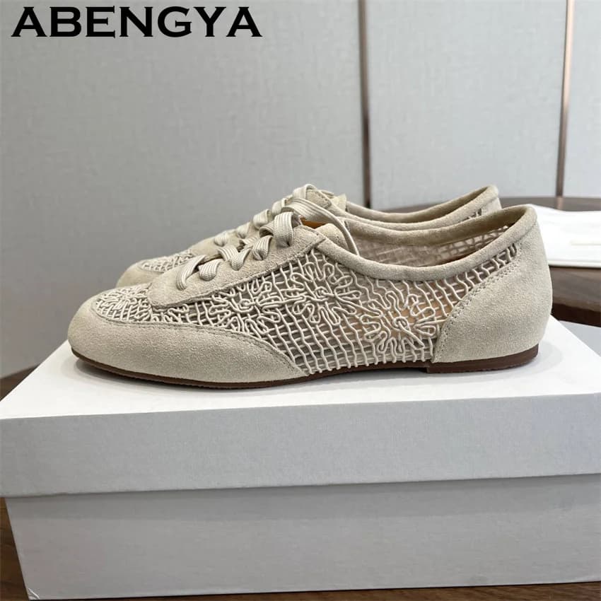 Nuove Sneakers Estive 2026 con Lacci per Donna, Stile Inglese, Punta Rotonda, Scarpe Casual Piatte, Mocassini alla Moda
