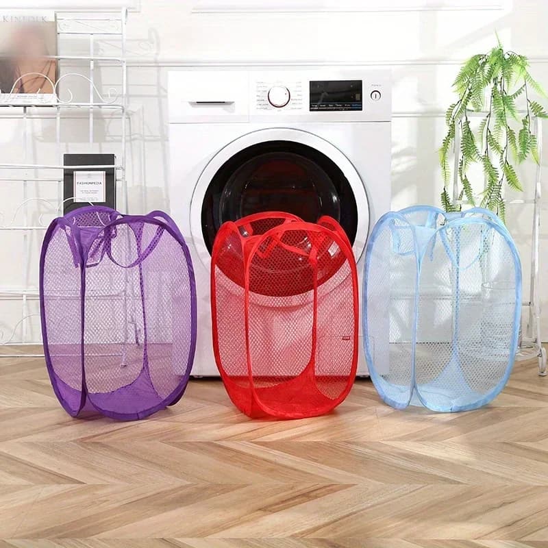 1 pz Mesh Pop Up Quadrato Cesto per la biancheria Pieghevole Dormitorio Cesto per la biancheria sporca Borsa per la conservazione dei giocattoli Cesto per la biancheria sporca