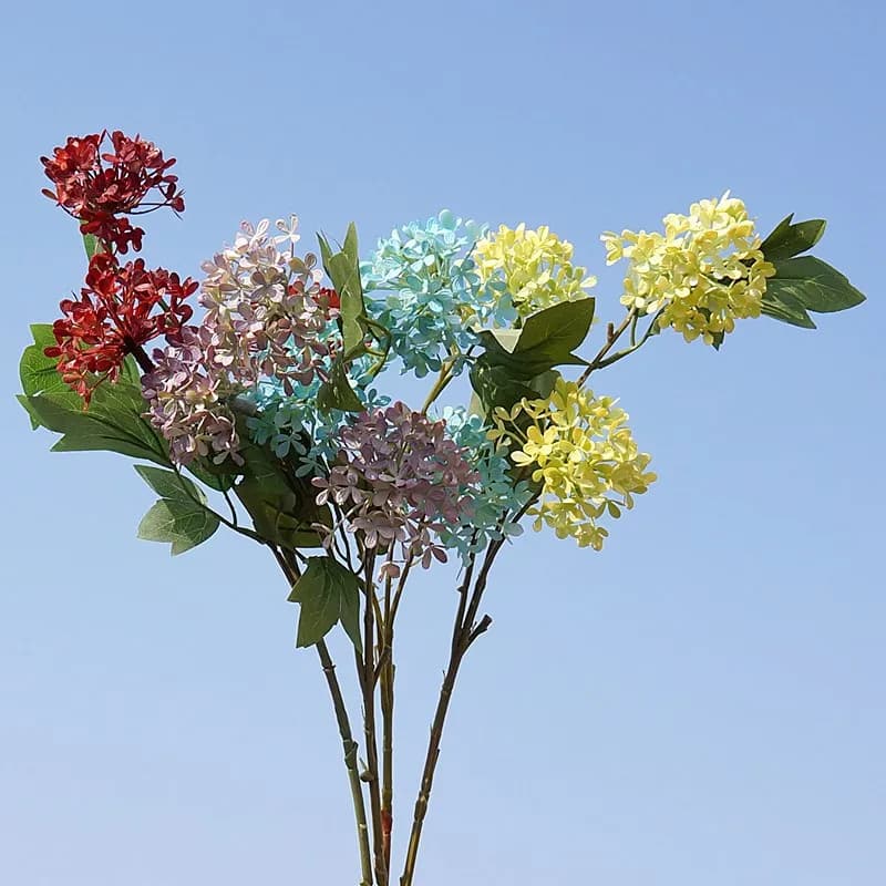 1PC Artificial Lilac Flowers 3 Heads Fake Silk Flowers Simulation Plant for Home Garden Wedding Party Decoration Photography