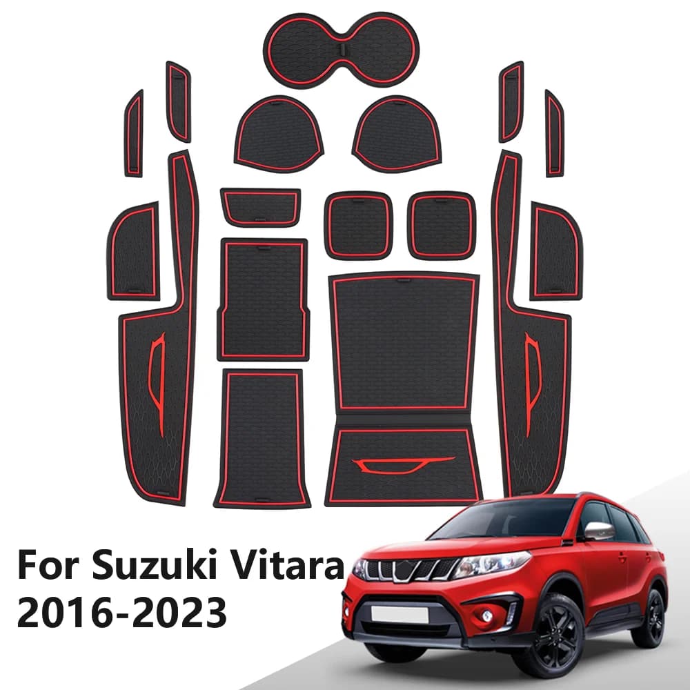 Car Door Groove Zerbino for Suzuki Vitara 2016 2017 2018 2020 2021 2022 2023 Door Slot Pad For Car Wallets Non-slip Bearing