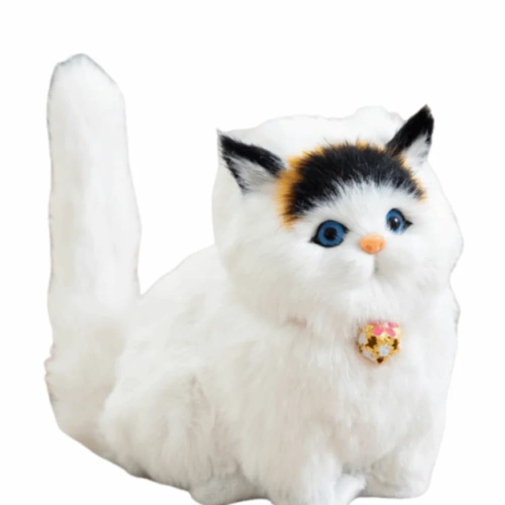 Peluche Gatto Simulato Morbido e Confortevole, Bambola di Peluche a Forma di Gatto, Animale di Peluche Creativo a Cartone Animato, Regalo per Bambini