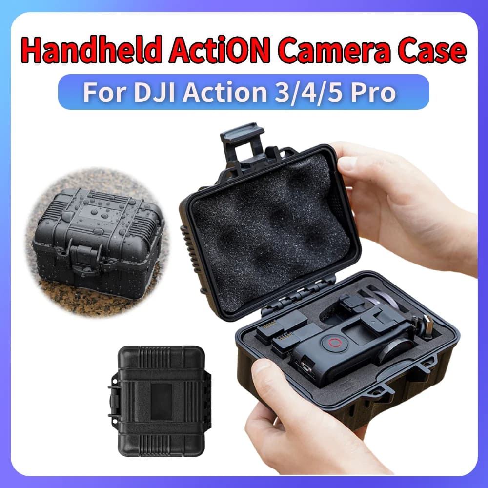 Protective Case Rigida Portatile per Action Camera, Comoda per Accessori DJI Action 3/4/5 Pro