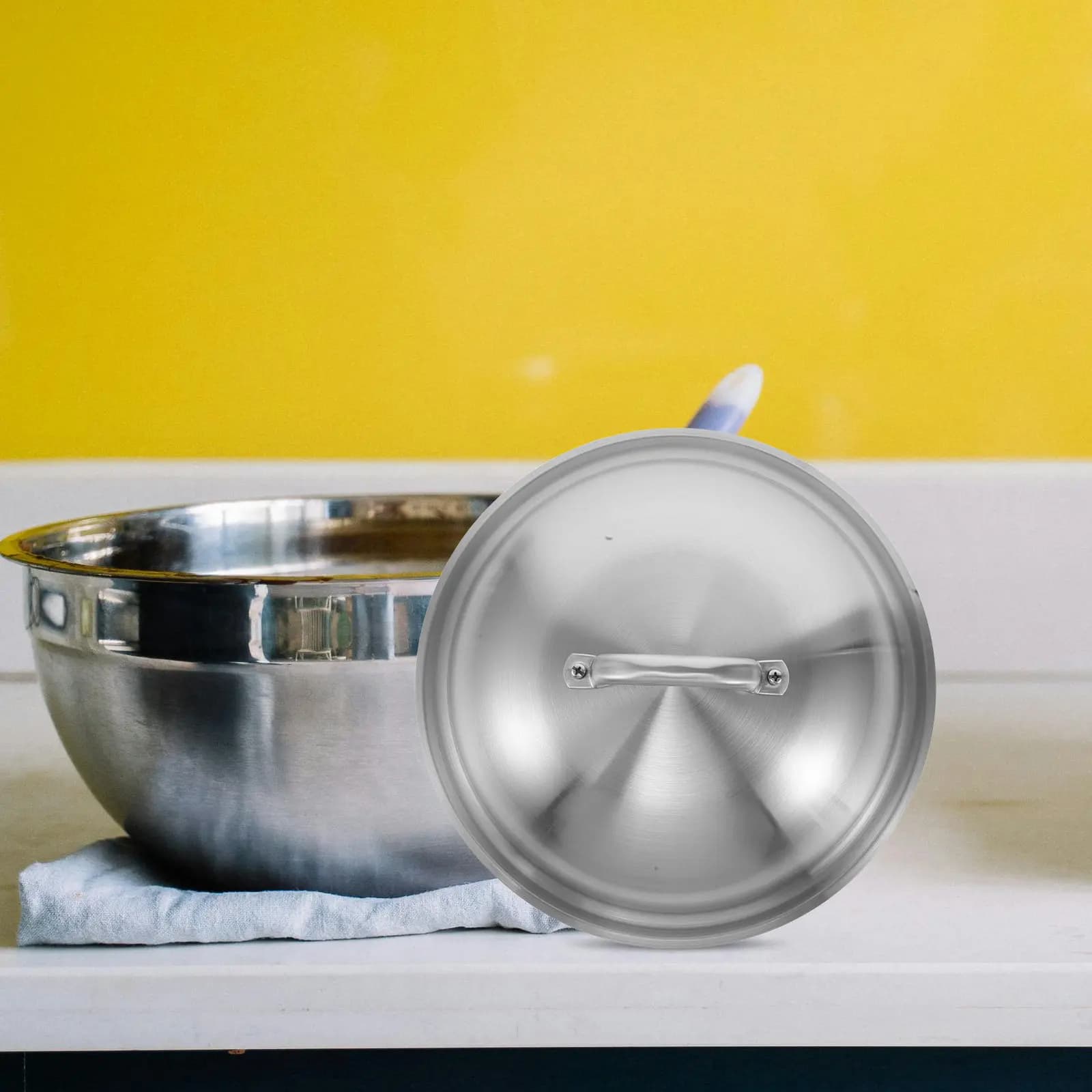 Coperchio Universale in Acciaio Inossidabile a Cupola Alta, Ricambio per Pentole e Padelle di Grande Diametro, per Friggitrici, Pentole da Zuppa e Utensili da Cucina