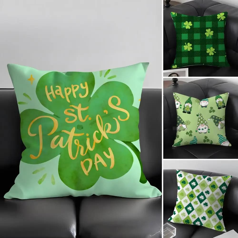 Federa per cuscino St. Patrick's Day Happy Cushion Cover, tessuto ultra morbido e delicato sulla pelle, comfort simile a nuvole e cerniera nascosta