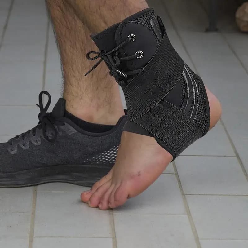 Cavigliere per uomo Supporto fisso bidirezionale Avvolgimento alla caviglia Design con tacco cavo Accessori da palestra Forniture sportive per giovani Anziani