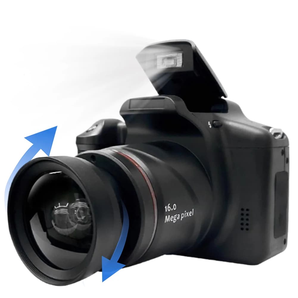 Fotocamera Professionale Digitale SLR, Videocamera Portatile con Zoom Digitale 16X, 16MP, Uscita HD, Fotocamera per Selfie