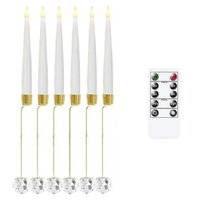 6 Christmas Candles, LED Candles, Indoor Festive Decorations, Christmas Tree Ornaments Flameless Warm Light Candlesticks Retail