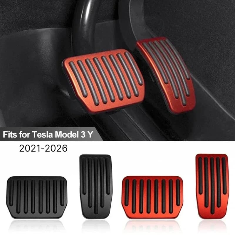 Non-slip Aluminum Foot Pedal Pads Covers for Tesla Model 3 Highland Model Y Accelerator Brake Rest Performance Accessories